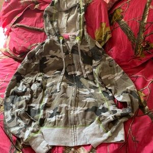 Camo Zip Up Sweatshirt